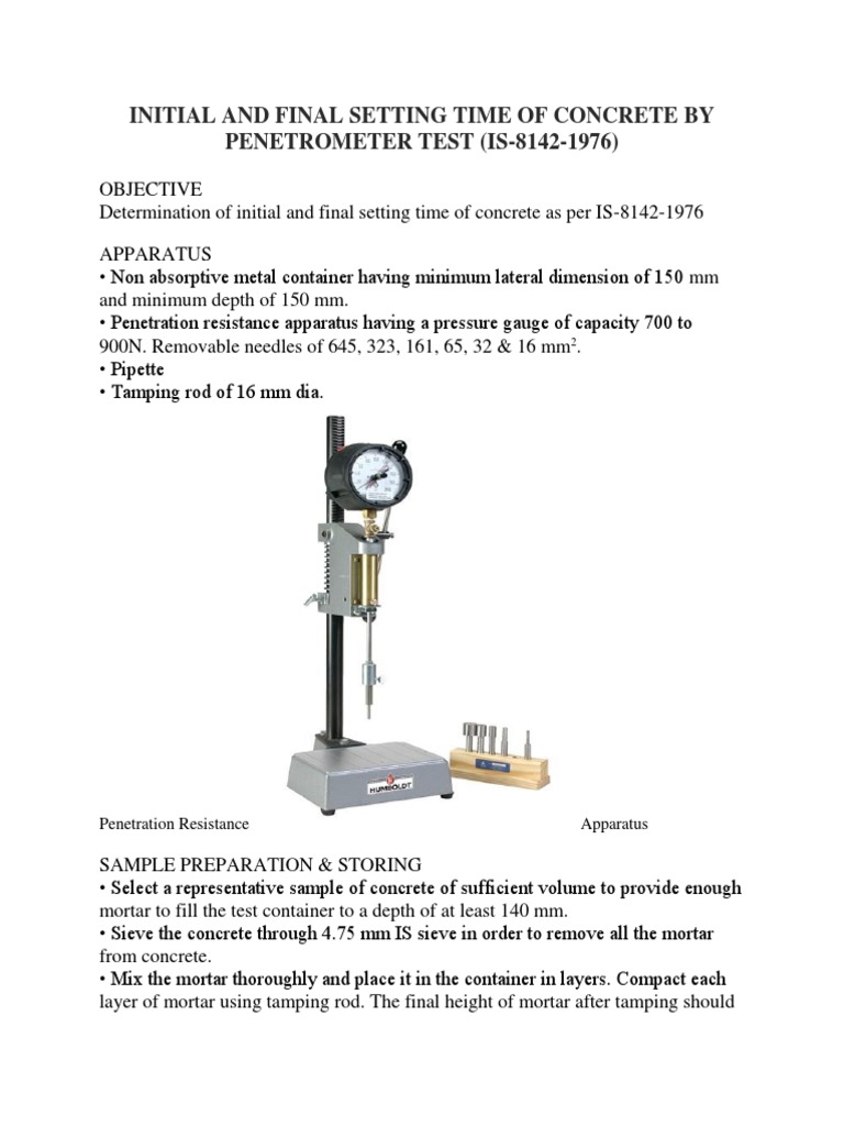 Setting Times of Concrete | PDF | Cartesian Coordinate System | Concrete