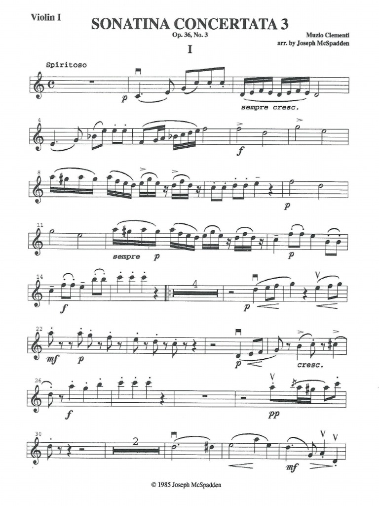 Clementi Sonatina Concertata Op 36 No 3 Individual Parts Pdf