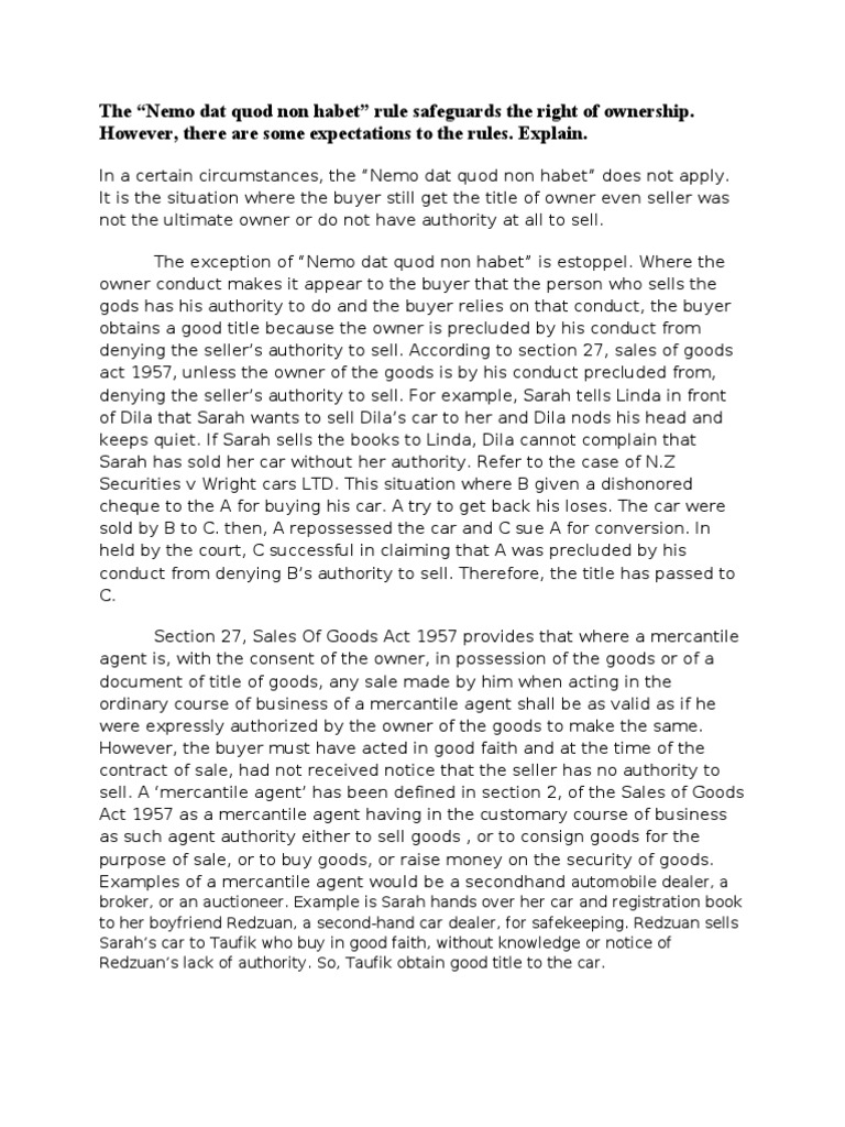 Nemo dat rule cases picture