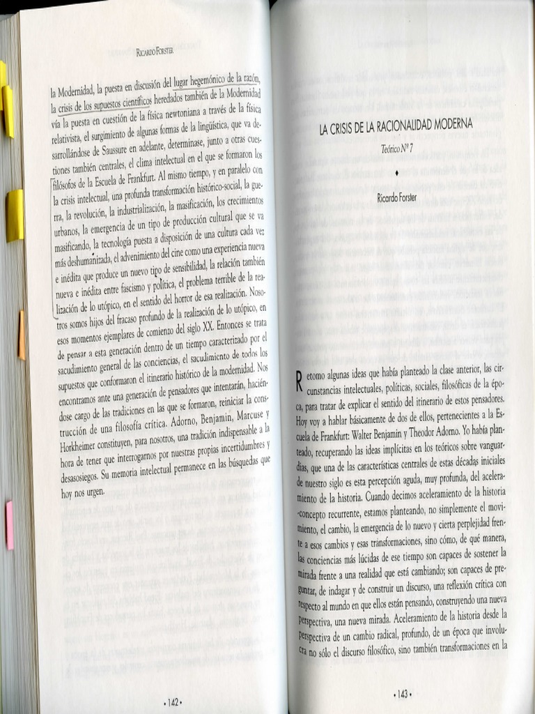 R. Forster, La Crisis de La Racionalidad Moderna Pág 143-163 001 | PDF