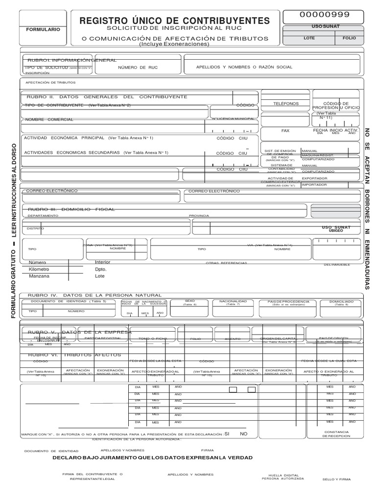 formulario 2119 Business