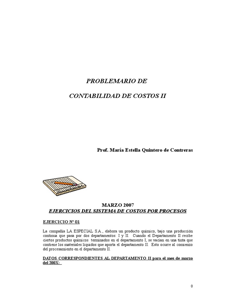 Ejercicios de Contabilidad de Costos II | PDF | Presupuesto | Inventario