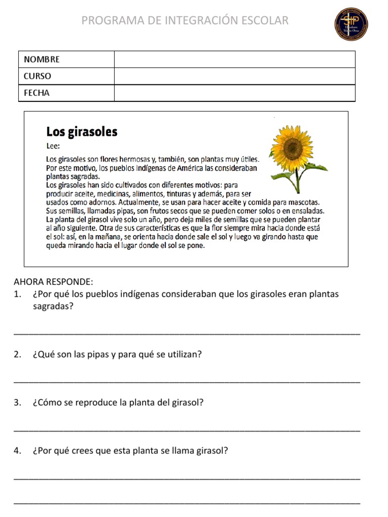 Texto Informativo El Girasol | PDF