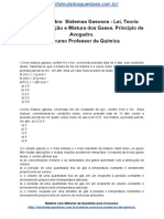 Simulado Sobre Sistemas Gasosos Lei Teoria Cinética Equação e Mistura Dos Gases. Princípio de Avogadro. Concurso Professor de Química