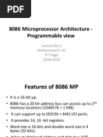 8086 Microprocessor Architecture - Programmable View: Lecture No.2 Mohammed D. Ali 3 Stage 2018-2019