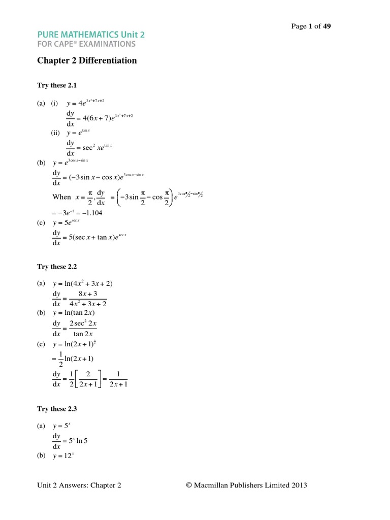 Chapter 2 Answers