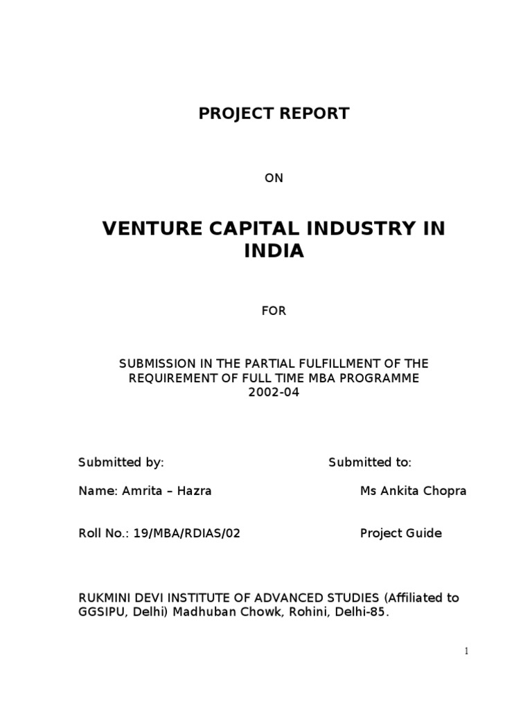 Venture Capital Industry in India | PDF | Venture Capital | Corporate ...