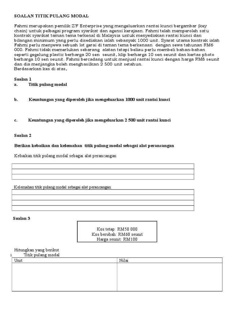 Soalan Titik Pulang Modal Pdf