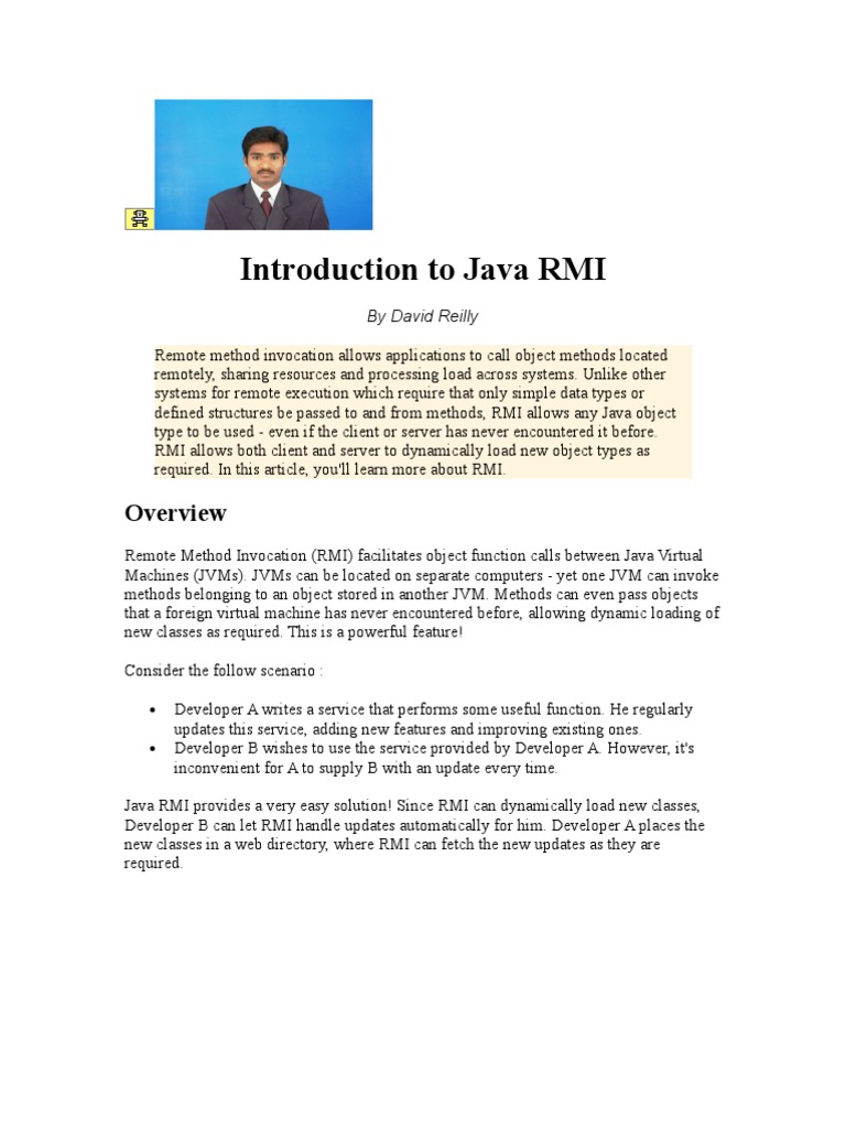 Java Rmi Pdf _ TD 2: Java Remote Method Invocation (RMI) – PESY