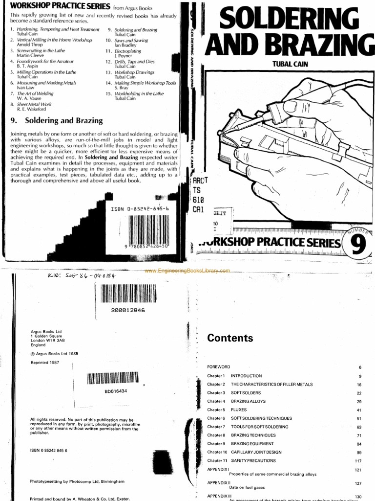 Workshop Practice Series 09 Soldering and Brazing | PDF | Soldering ...