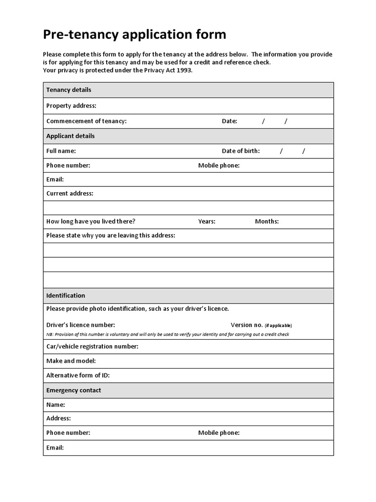 Tenancy Form Sample PDF | PDF | Credit History | Credit Score