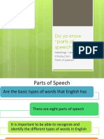 Do Yo Know "Parts of Speech"?