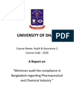 University of Dhaka: "Minimum Audit Fee Compliance in Bangladesh Regarding Pharmaceutical and Chemical Industry "