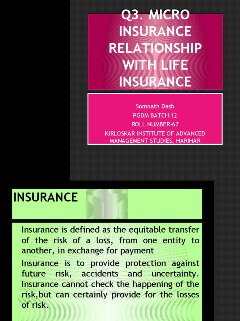 Micro Insurance and Life Insurance Insights | PDF | Insurance | Life ...
