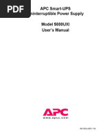 APC Smart-UPS Uninterruptible Power Supply Model 5000UXI User's Manual