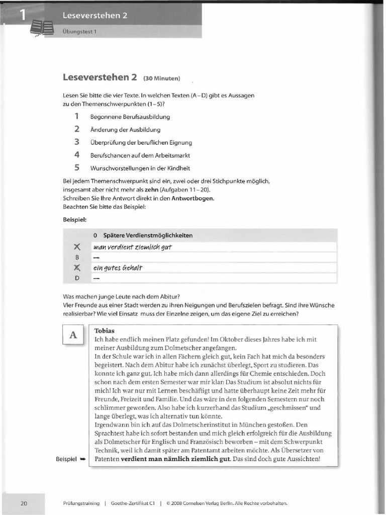 Lesen c1 Teil2