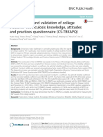 Development and Validation of College Students ' Tuberculosis Knowledge, Attitudes and Practices Questionnaire (CS-TBKAPQ)