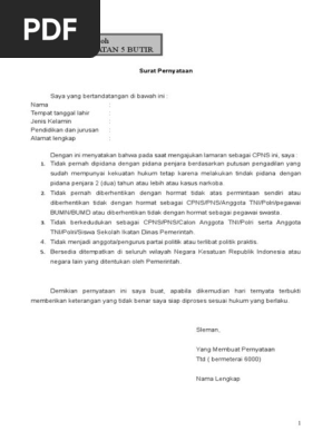 Contoh Surat Pernyataan Doc