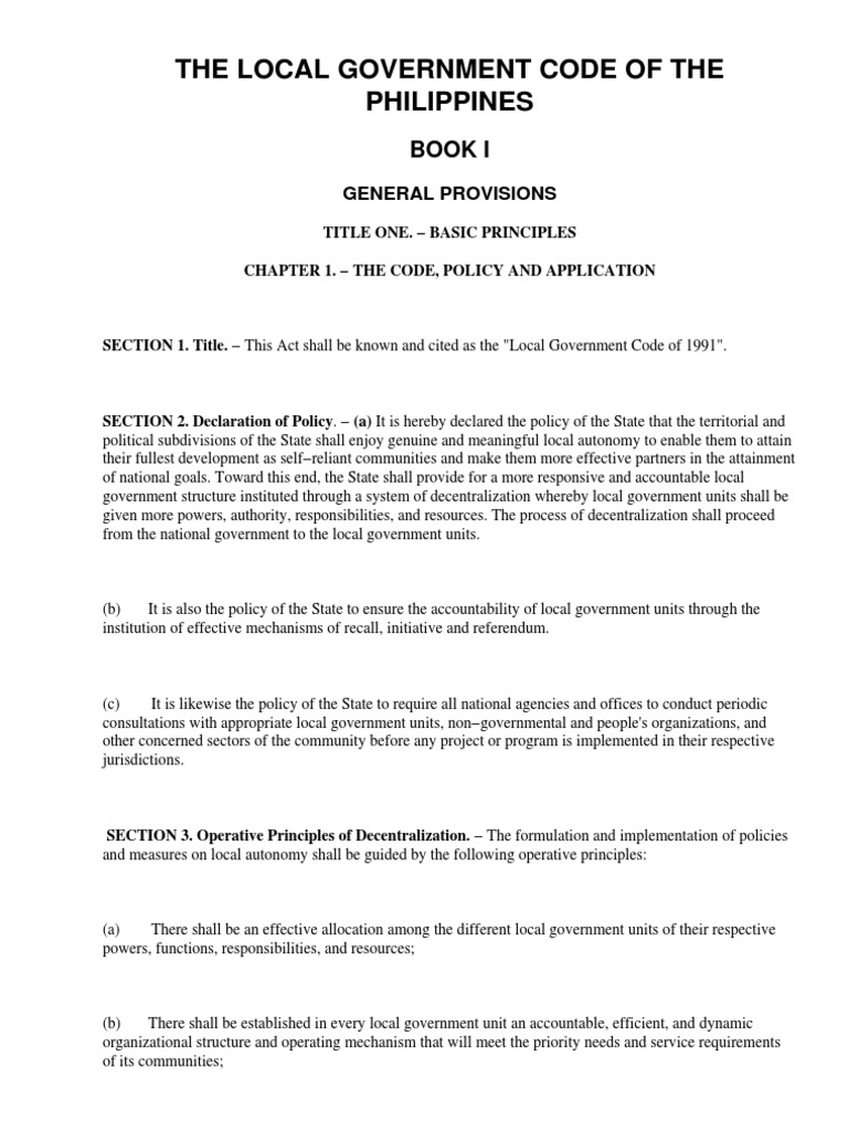 Book 1 | PDF | Local Government | Decentralization