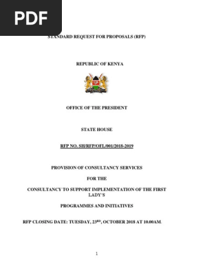 STANDARD REQUEST FOR PROPOSALS (RFP),  RFP NO. SH/RFP/OFL/001/2018-2019 