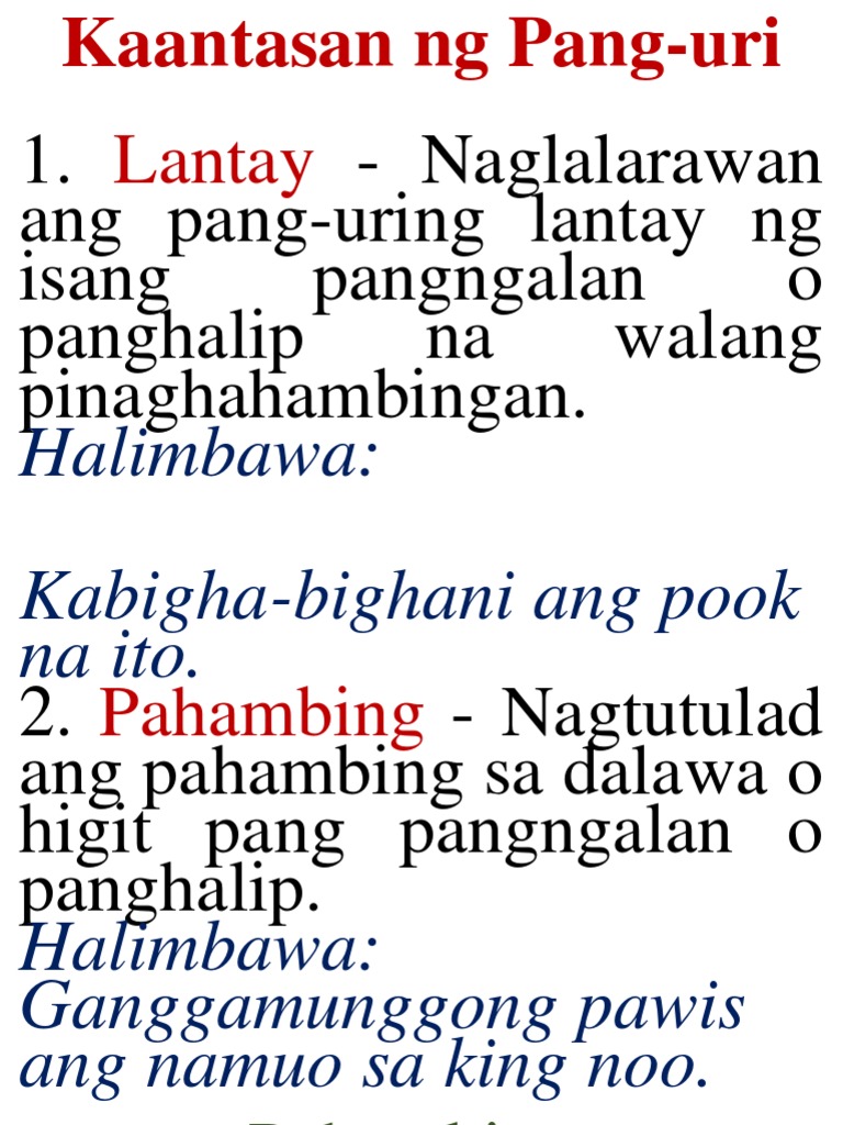 Kaantasan Ng Pang Uri