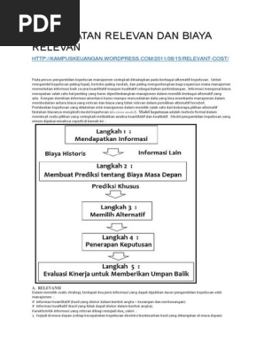 Pendapatan Relevan Dan Biaya Relevan