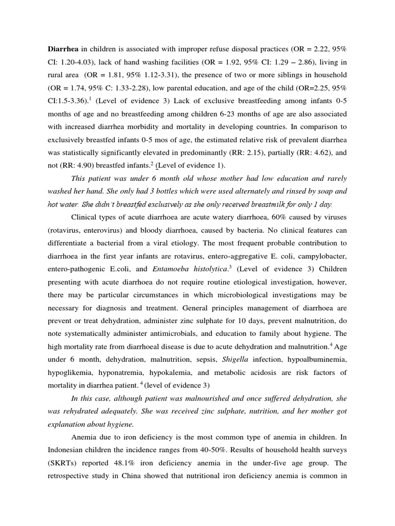 Risk Factors, Diagnosis, and Management of Iron Deficiency Anemia in a