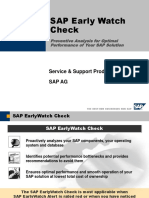 SAP Early Watch Check: Service & Support Product Management Sap Ag