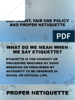Copyright Fair Use Policy and Proper Netiquette