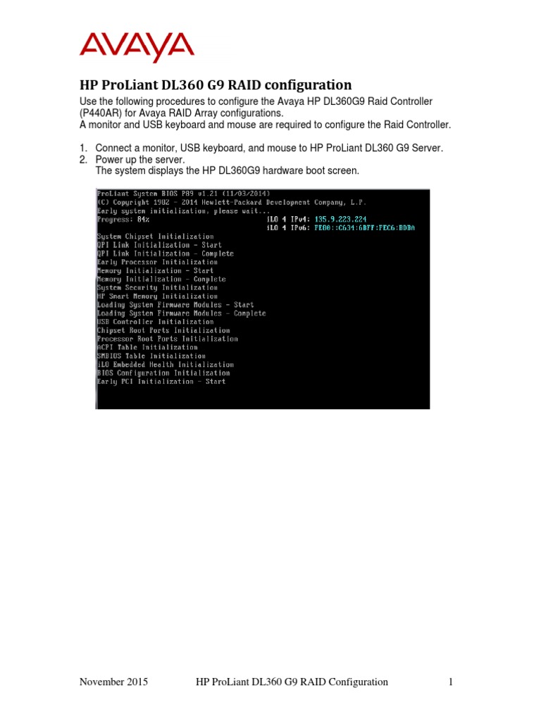 HP Proliant Dl360 G9 Raid Configuration PDF Computer Keyboard