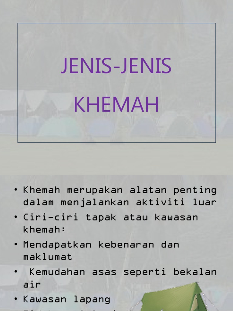 Jenis-Jenis Khemah | PDF