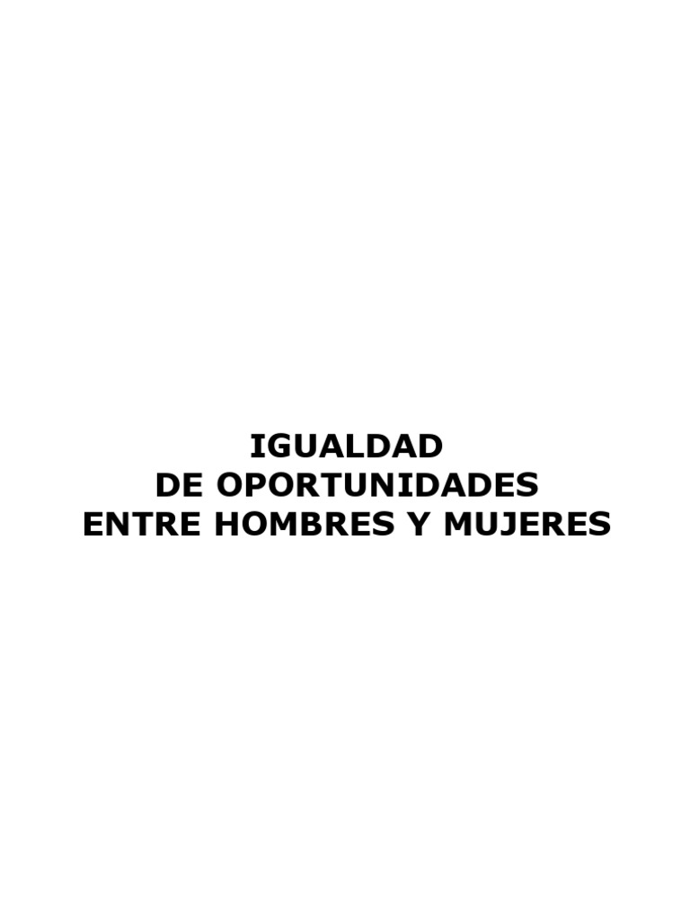 Curso - Igualdad de Oportunidades Entre Hombres y Mujeres | PDF