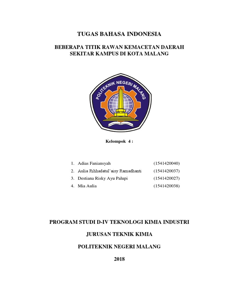 Tugas Bahasa Indonesia Beberapa Titik Rawan Kemacetan Tugas Bahasa Indonesia Beberapa Titik Rawan Kemacetan
