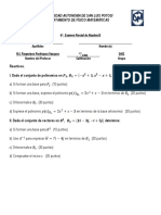Examen Algebra Lineal Combinaciones Lineales