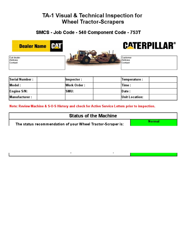 Wheel Tractor-Scraper Inspection Guide | PDF | Transmission (Mechanics ...