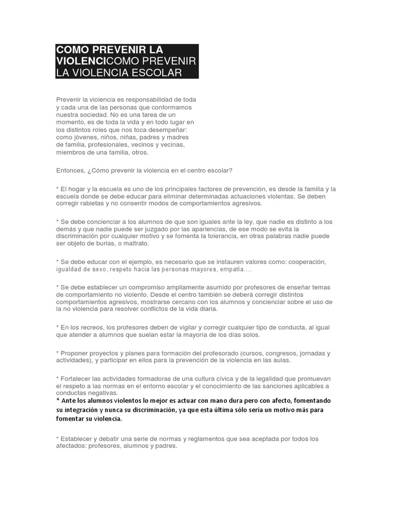 Prevención de la Violencia Escolar | PDF | Violencia | Abuso infantil