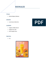 Informe de Materias Primas Practica Numero 1