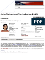 Online Nonimmigrant Visa Application (DS-160) : Confirmation