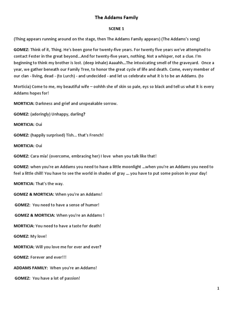 The Addams Family PDF Nature