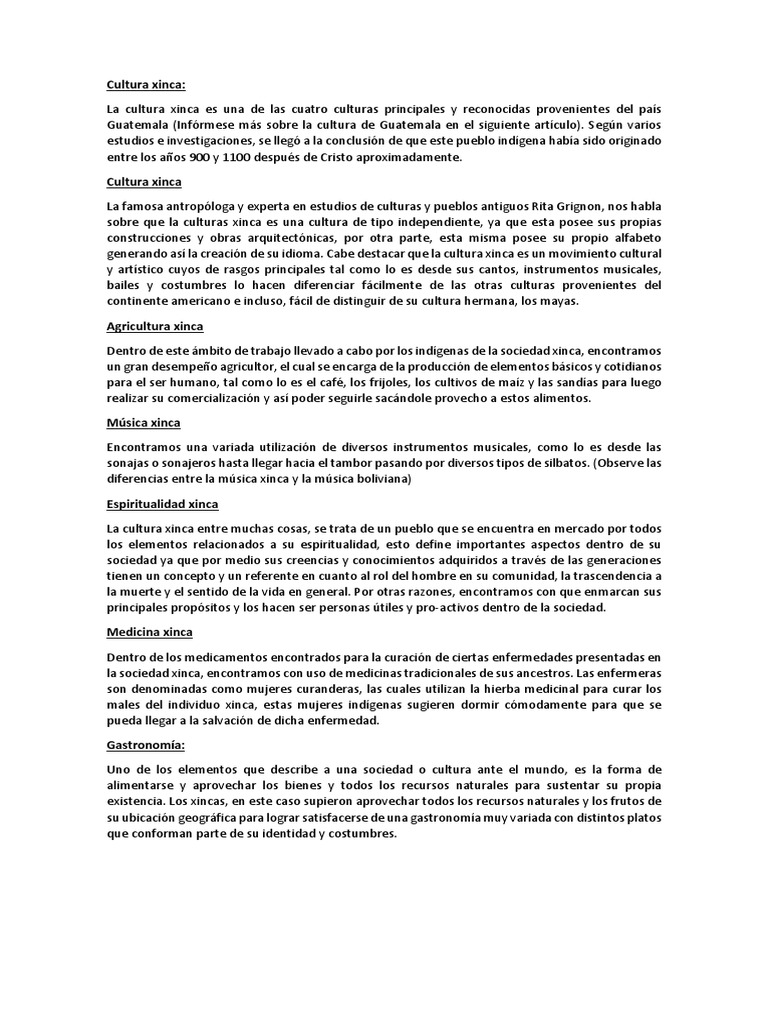Cultura Xinca Pueblos Indigenas De Las Americas Sociedad Perioadă De Probă Gratuită De 30 De Zile Scribd