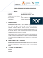 Informe de Ejecucion de Charlas Y/O Talleres Psicológicos