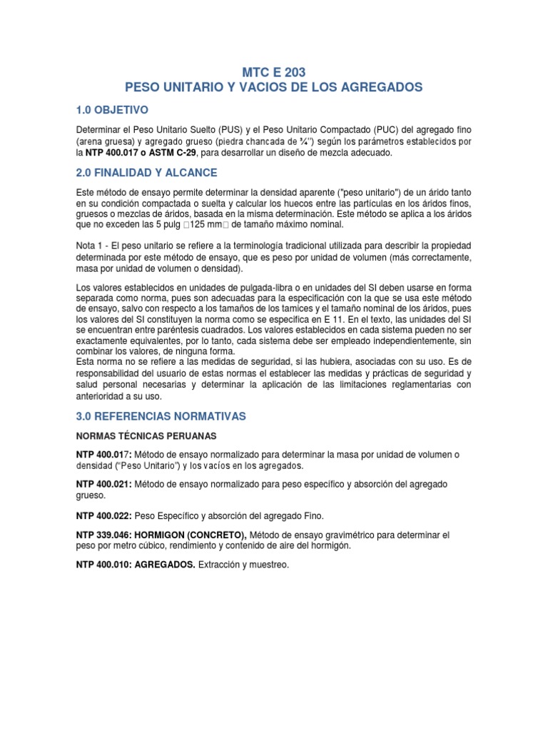 MTC e 203 | PDF | Densidad | Peso