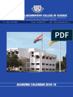 Subbalakshmi Lakshmipathy College of Science: Academic Calendar 2018-19