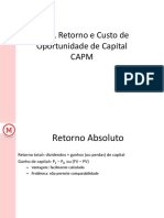 retorno e custo de oportunidade de capital CAPM