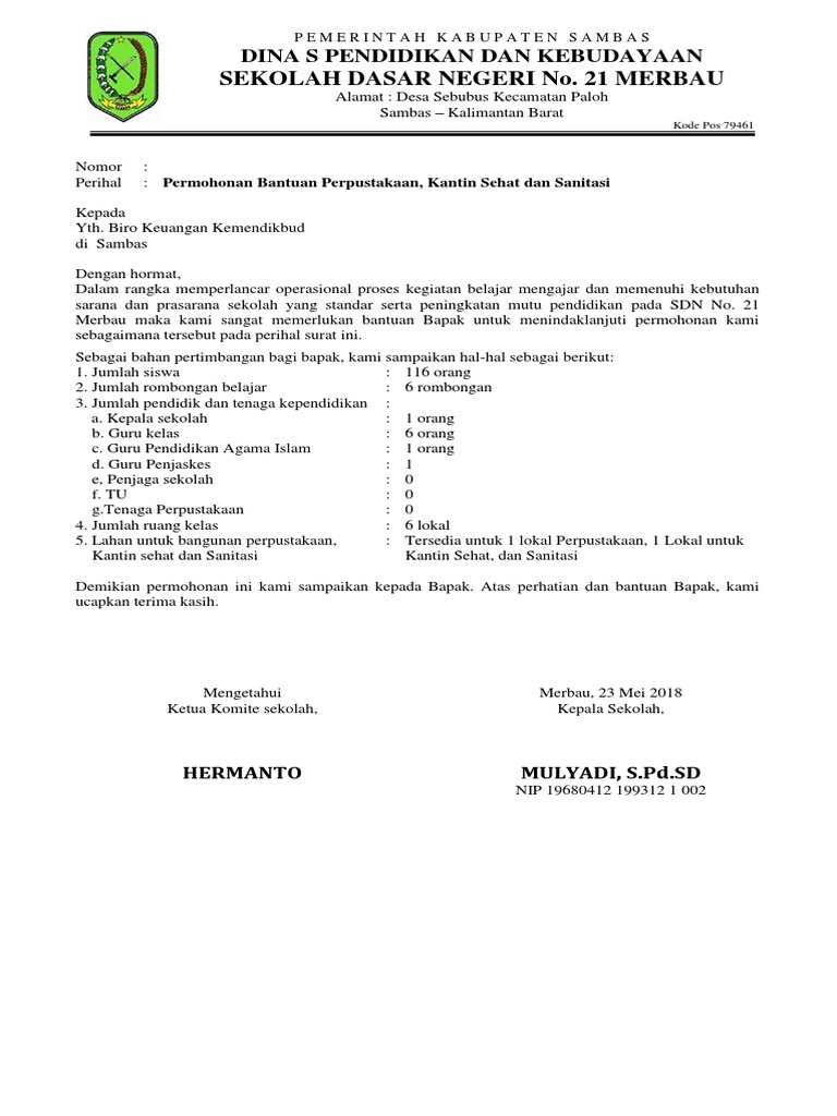 Contoh Surat Permohonan