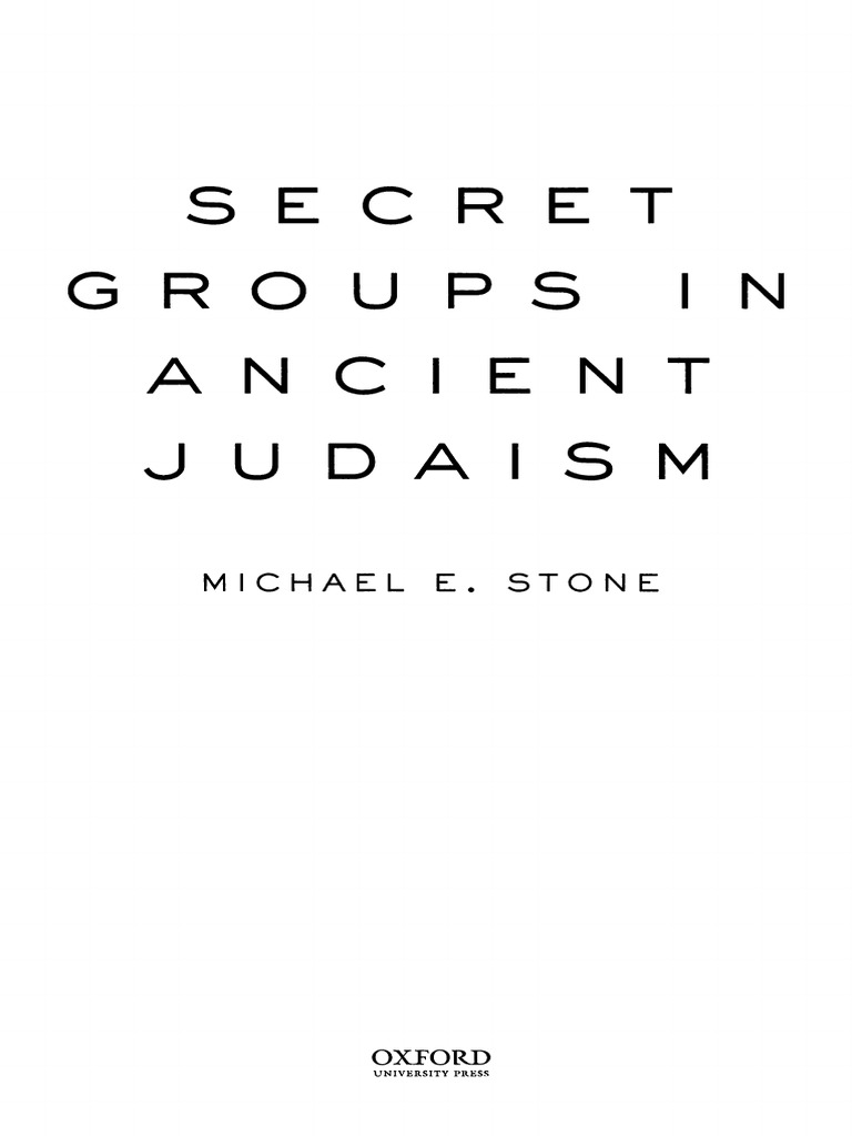 Secret Groups in Ancient Judaism - M. Stone | PDF | Western Esotericism |  Dead Sea Scrolls