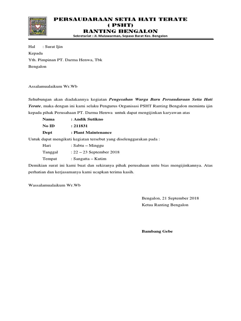 Surat Ijin Psht Docx
