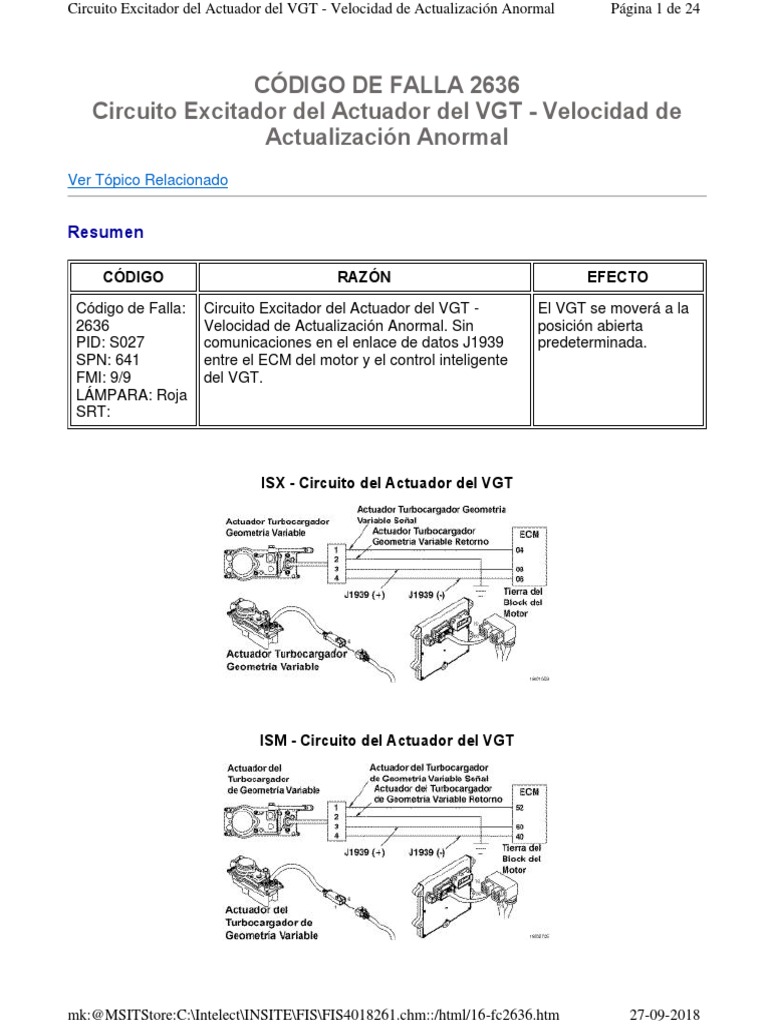 FAULT CODE 2636 VGT Actuator Driver Circuit Truck &, 50 OFF