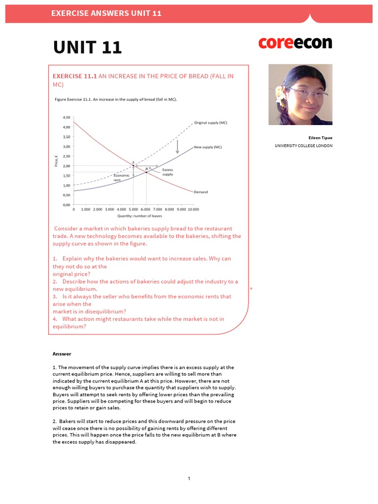 Unit 11 Answers To Exercises Pdf Pdf Economic Equilibrium Supply And Demand