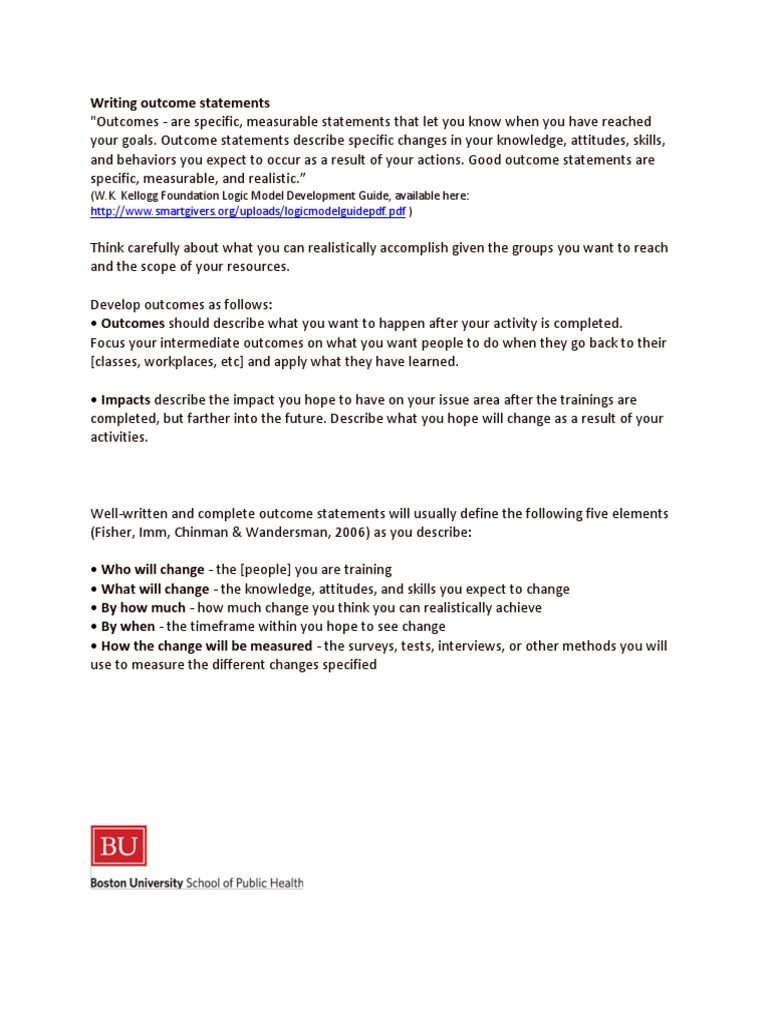 W.K. Kellogg Foundation Logic Model Development Guide, Available Here